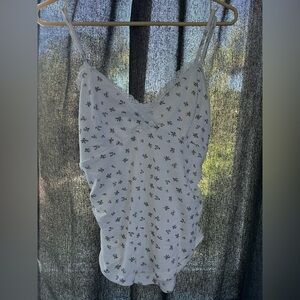 Cider white floral tank top